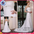 new style strapless with pearl under bust make of high quality lace A-line skirt lace long sleeve wedding dress